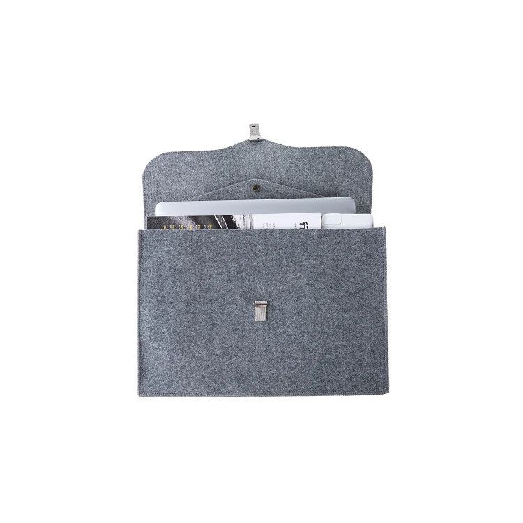 Fashion Business 15.6 inch grey felt laptop sleeve computer notebook bag carry case cover