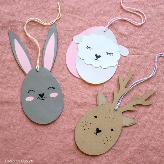 2024 Easter Decor Personalized Easter Basket Charms Sitting Bunny Easter Basket Tag