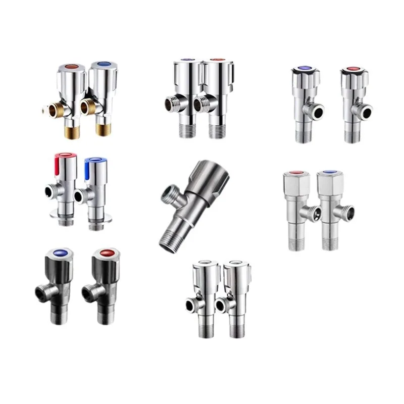 LIRLEE Factory Direct Sales Kitchen Bathroom Faucet Accessories Brass 304 Stainless Steel Water Angle Valve