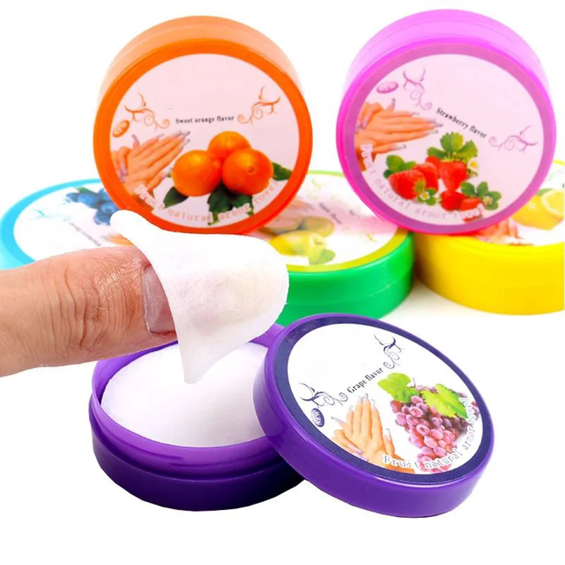 High quality fruity professional portable nail polish oiliness remover Non-woven remover fabric pads beauty tools