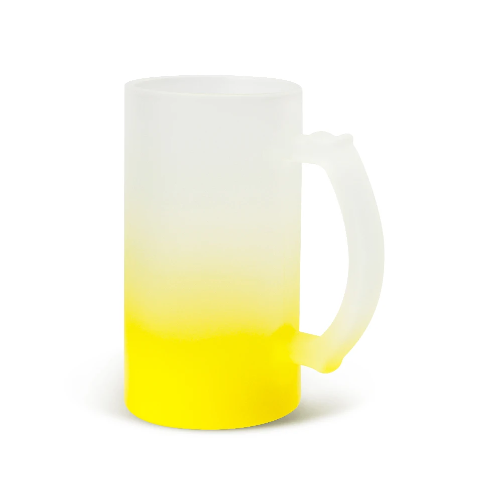16oz transparent beer mug  gradient mug for sublimation  free sample frosted colored glass mug for heat transfer 2021 trendy