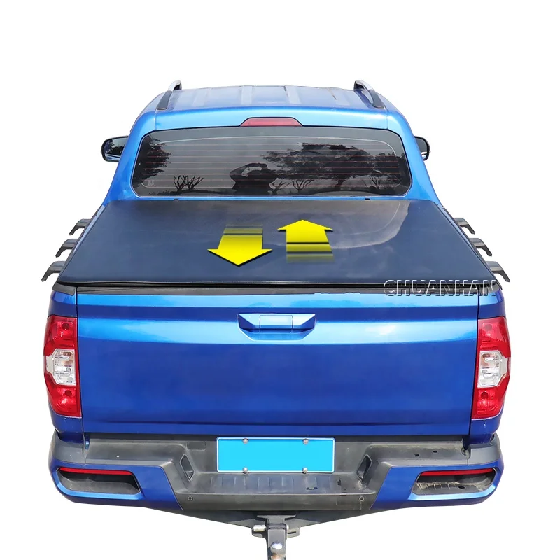 Truck Bed Tonneau Cover Soft Roll Up Vinyl Tri Fold hilux Tonneau Cover for Ford F150 raptor ranger Dodge Ram