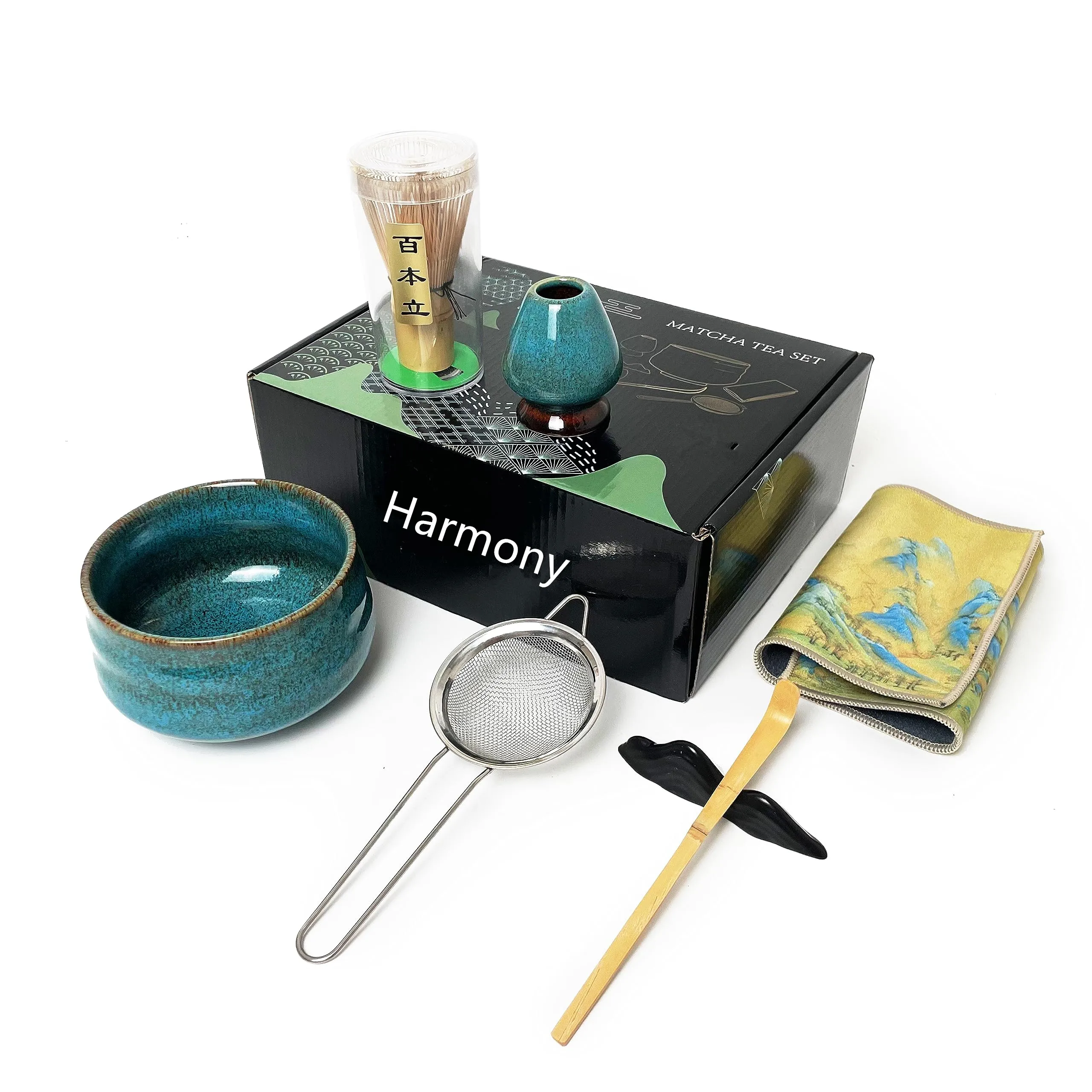 Harmony  High Quality Japan Popular Variety Designs Matcha Bamboo Tools Custom Logo Bowel Wholesale Matcha Tea Set