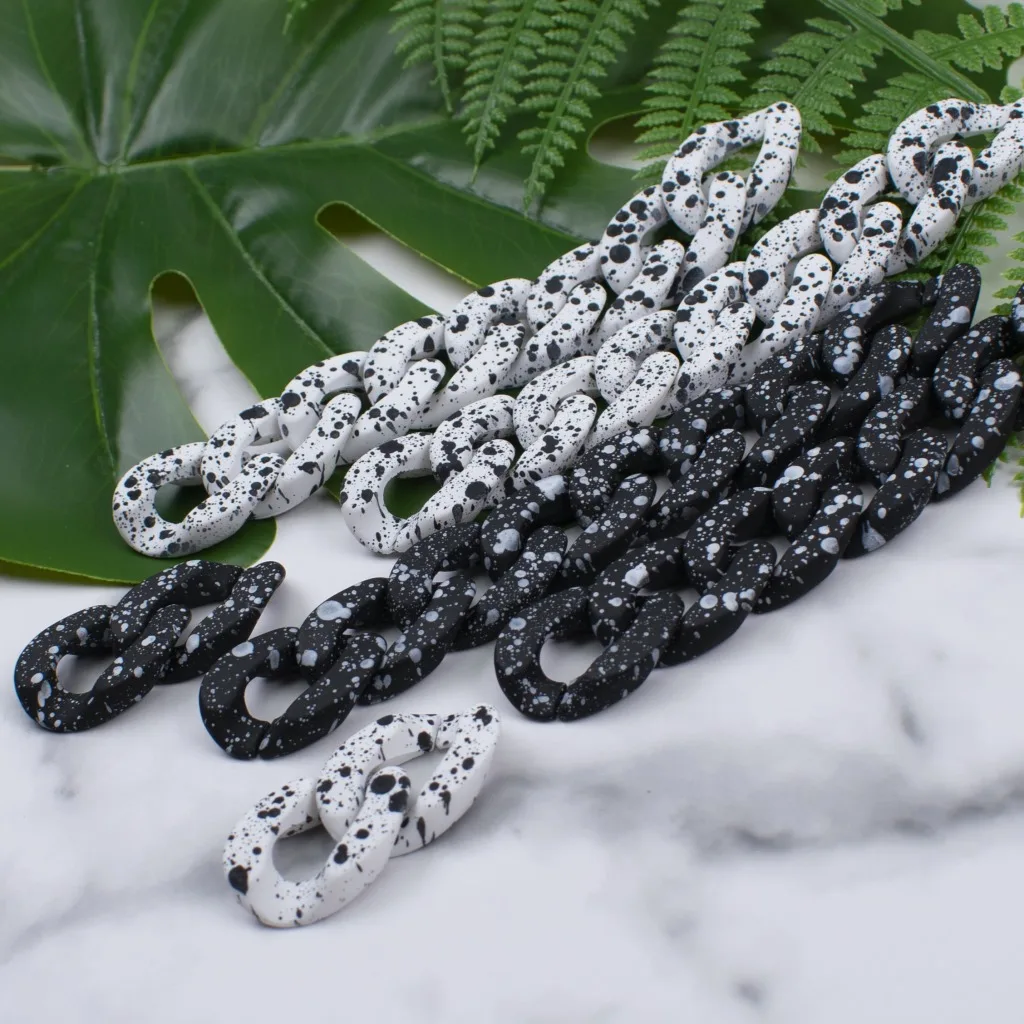 21*30mm Tie Dye Acrylic Twisted Chains Assembled Parts Bead Matte Texture Accessories for DIY Jewelry Findings Wholesale