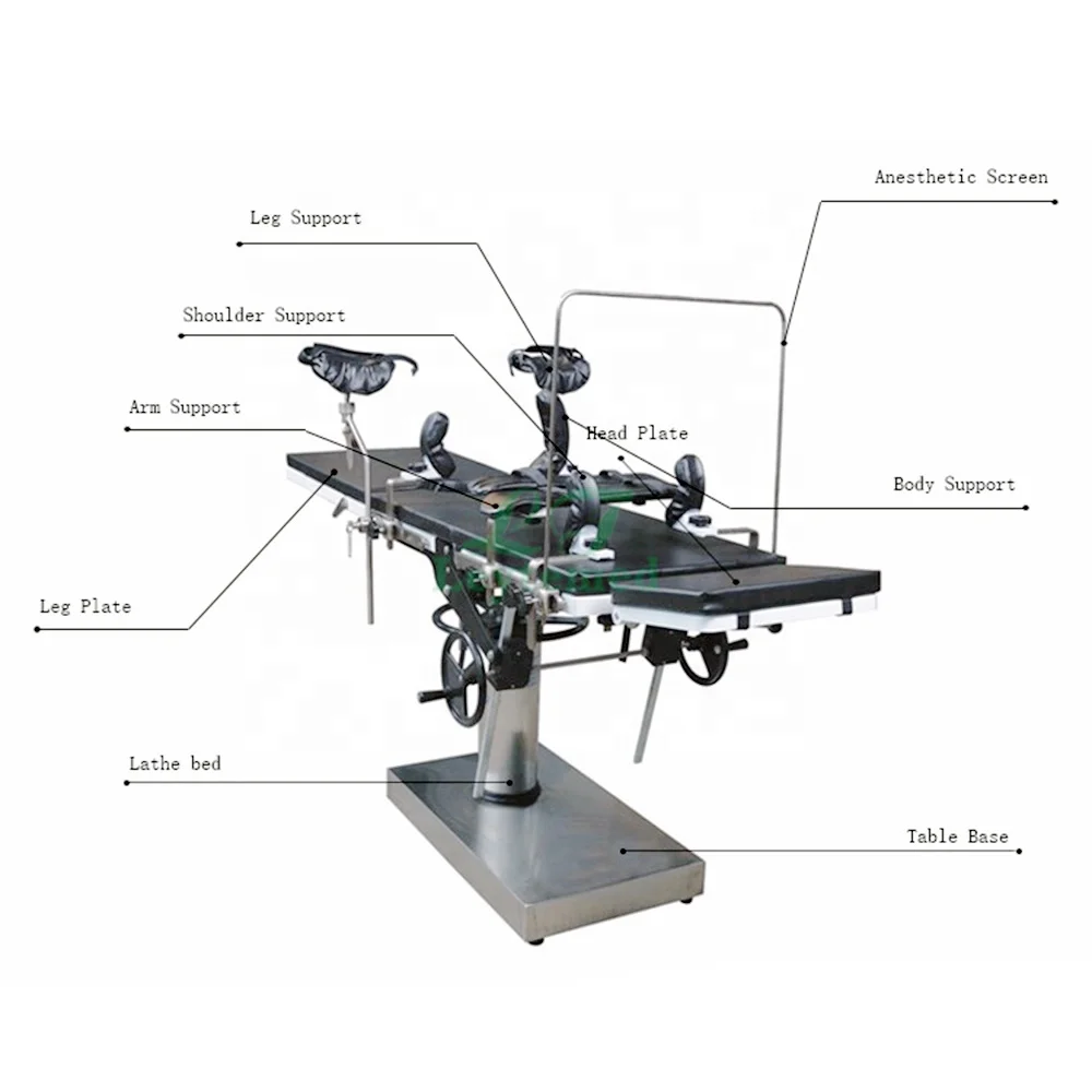 LTST12 Manual Surgical Table Neurosurgery Gynecology Urology Stainless Steel Treatment Operation Table