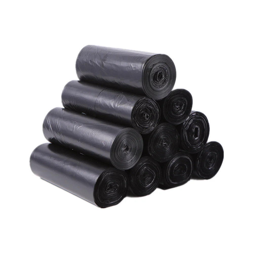 Heavy Duty Black Biodegradable Plastic Carry Bags Corn Starch Vegetable Food Garbage Trash Bag On Roll