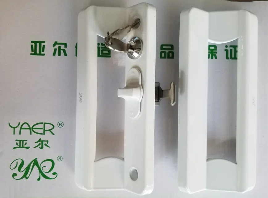 Double Side Sliding Door Handle With Both Key And Security Lock Door Hardware