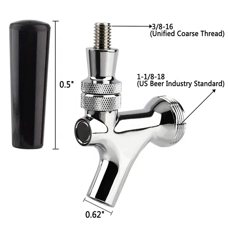 Super quality Stainless steel Triple beer tap , Chrome Triple Faucet Draft Beer Tower