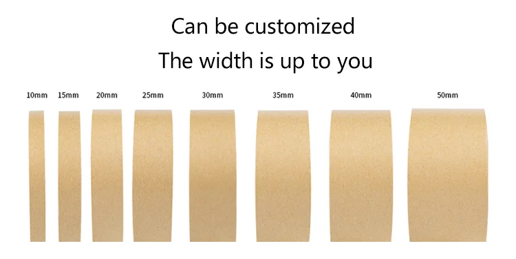 Customized Eco Packing Adhesive Gummed Tape Water Activated Brown Acrylic Reinforced Kraft Paper Tape