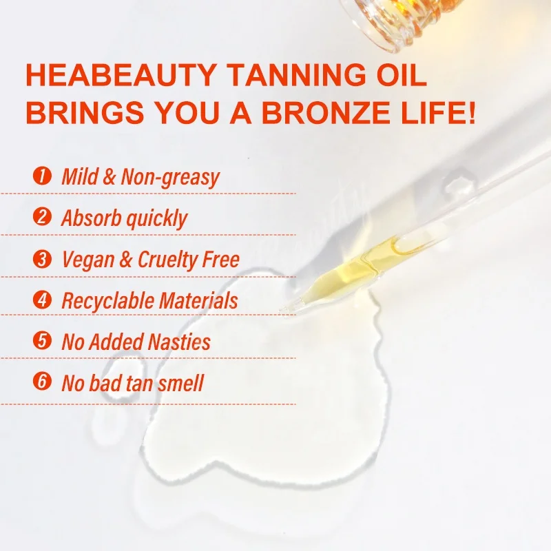 Beach Tanning Oil With Melanin Peptide Moisturizing Skin No Greasy b.tan Gradual Tanning Oil