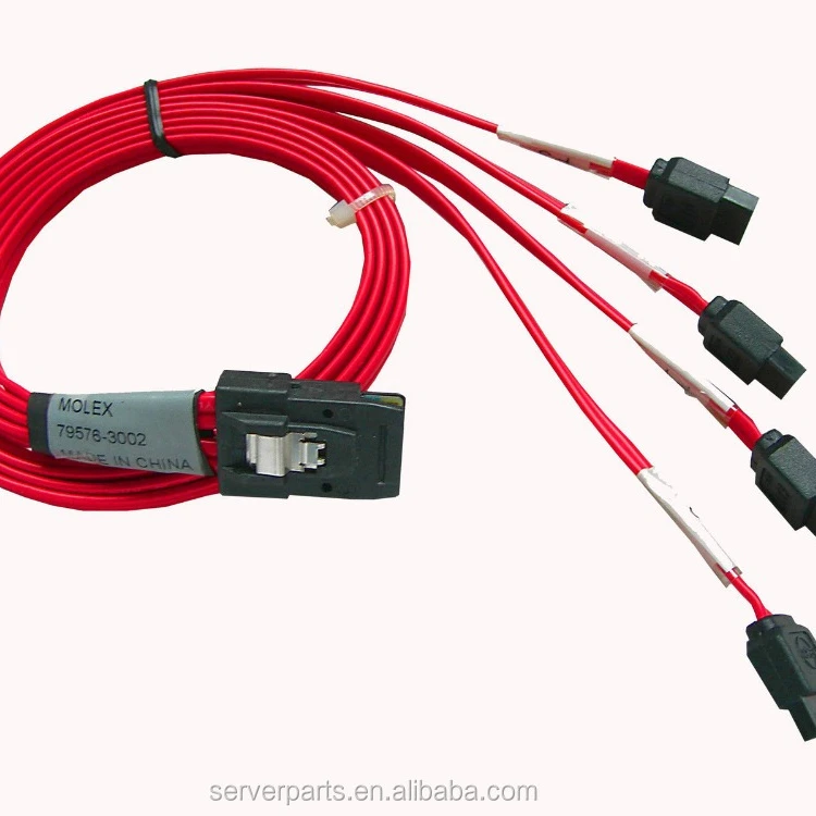 New 4 SATA 7Pin - MiniSAS 36pin SATA - SFF8087 50CM Reverse Data Cable For MOLEX