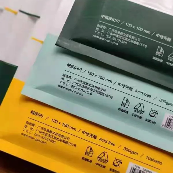 100% Cotton zip lock bag 10sheets Rough Potentate Artist Painting Drawing Watercolor Paper