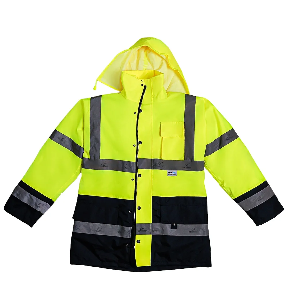 Vaultex Top Quality Hi Vis Coat Winter Waterproof Traffic Reflective Work Clothing Warning Safety Jacket For Men