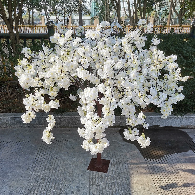 1.2 m drooping  artificial white cherry blossom tree for wedding  table centerpiece