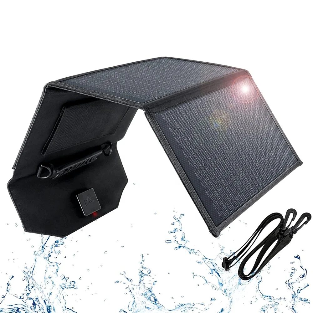 
2021 Upgraded 3 USB Ports 20W 30W Solar Charger Foldable Portable Solar Phone Charger for Summer Camping 