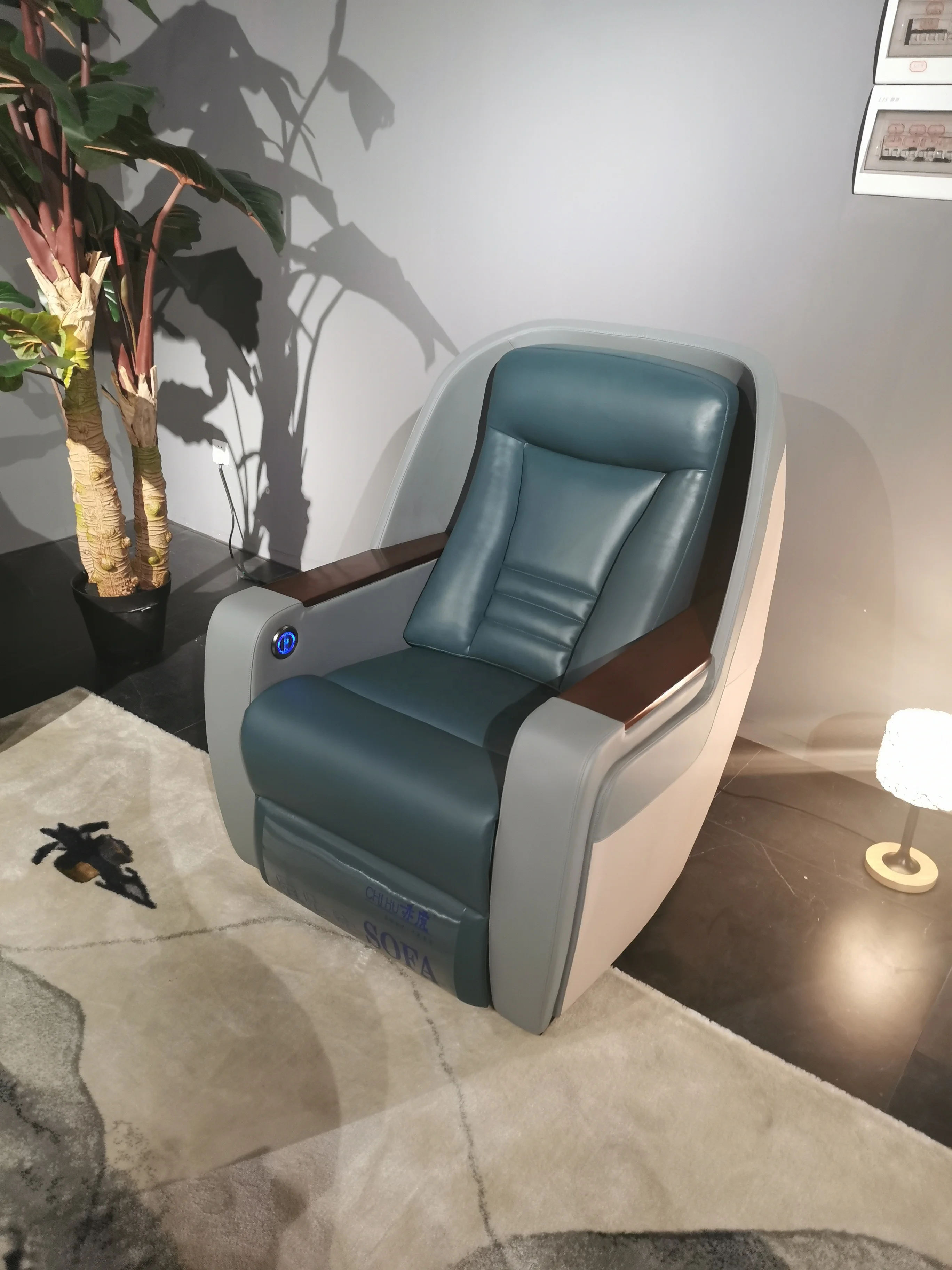 VIP multi-functional led light luxury recliner sofa,video room electric massage smart Cabin Home Theater sofa