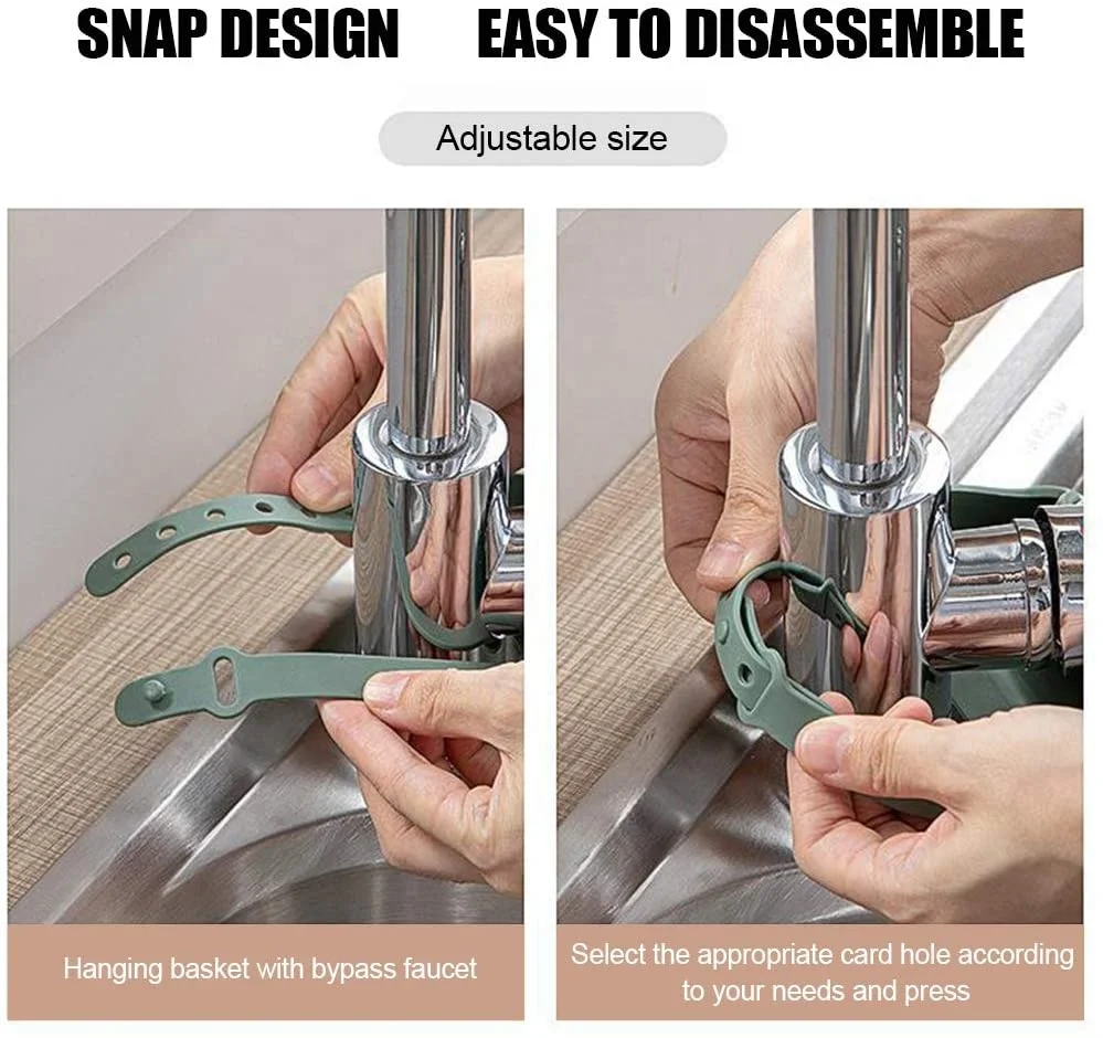 Wholesale Customization Ajustable Sink Caddy Silicone Sponge Holder with Drain Holes