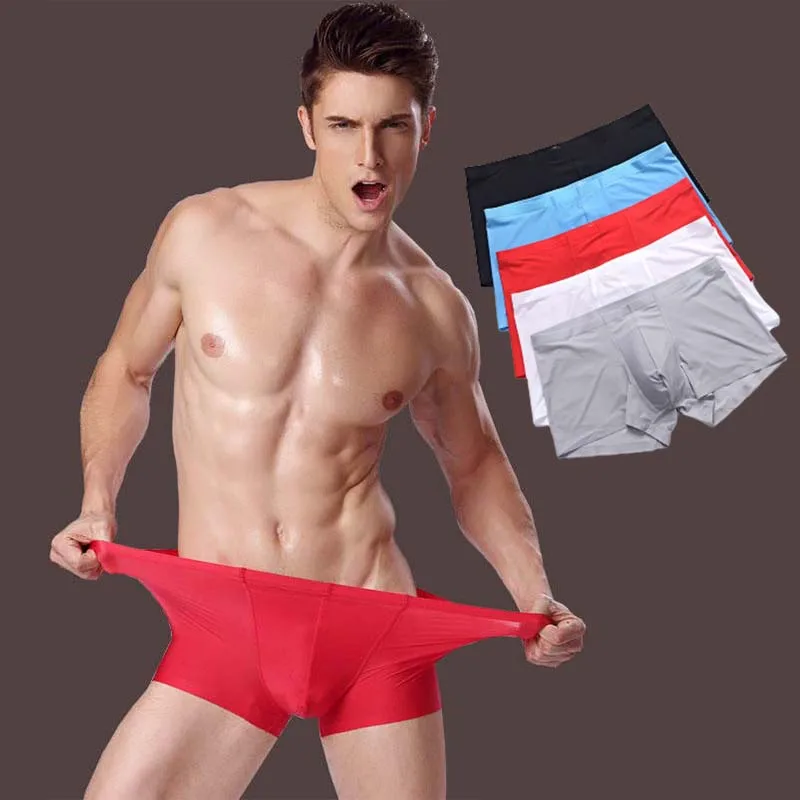 Hot Selling Underwear Men Boxer Briefs Seamless Mens Boxer Brief Ice Silk One-Piece Mens Boxer Shorts