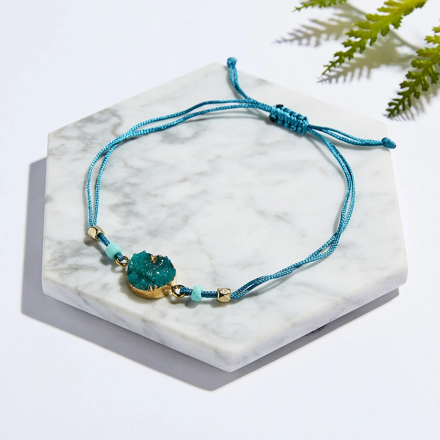 Hot Luck Energy Round Resin Wish Bracelet Simple stylish commuter handwoven adjustable bracelet