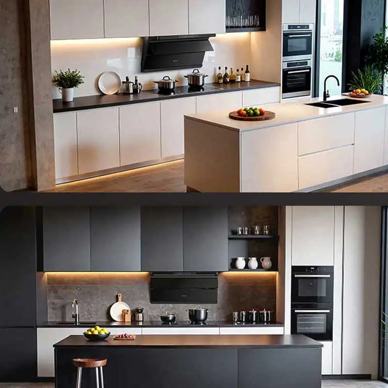 Wall mounted 48 inch double suction kitchen hood smoke extractor fan 24 36 black modern Infrared Sensor Switch Smart Range Hood