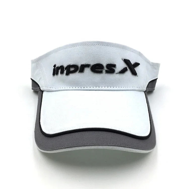Custom Blank 3D Embroidery High Quality Patch Work Pipping Cotton Golf Sun Visor for Man