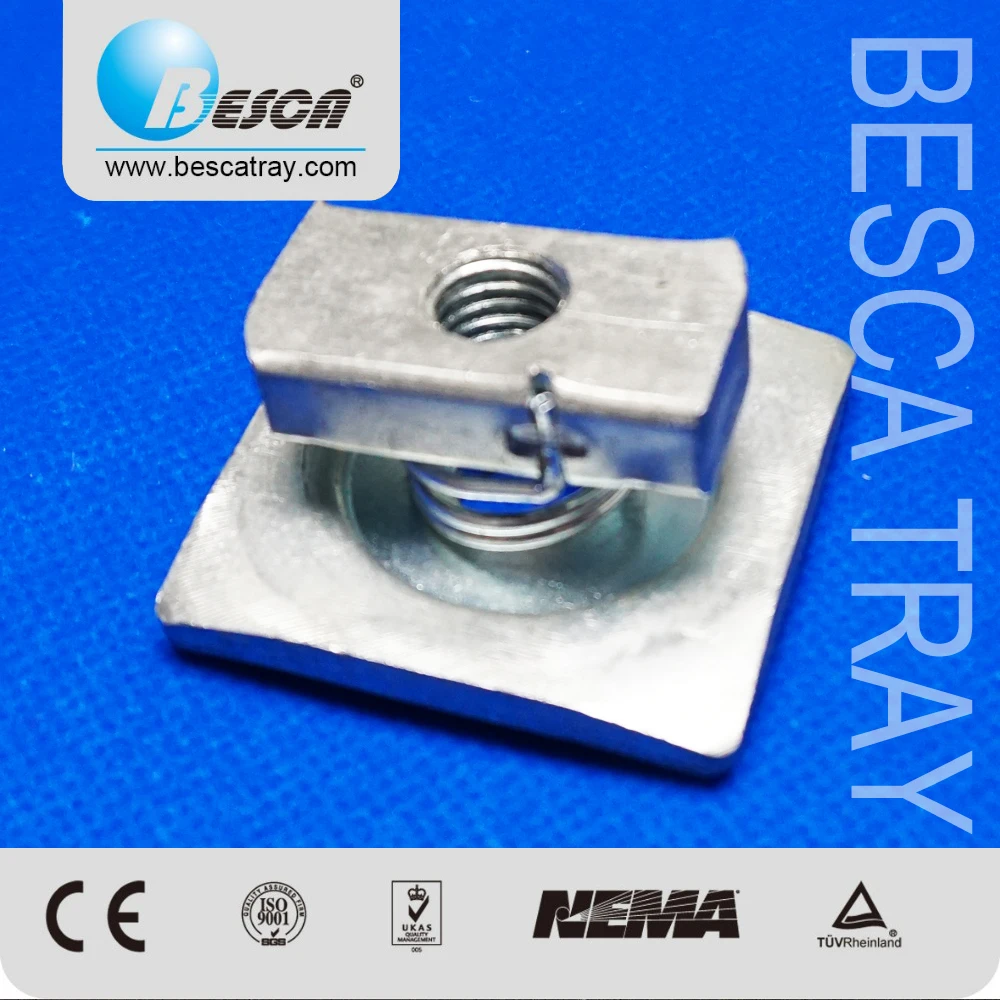Besca Spring Clip Slot Bolt Washer Hex Nut For Cable Tray