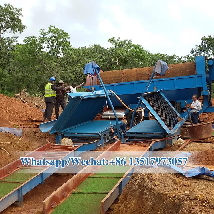 Gandong gold wash plant mini gold wash plant mining trommel machine sluice box