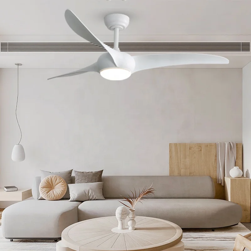 Modern decorative white black ceiling fan remote control 110v 220v dc inverter led smart ceiling fan light