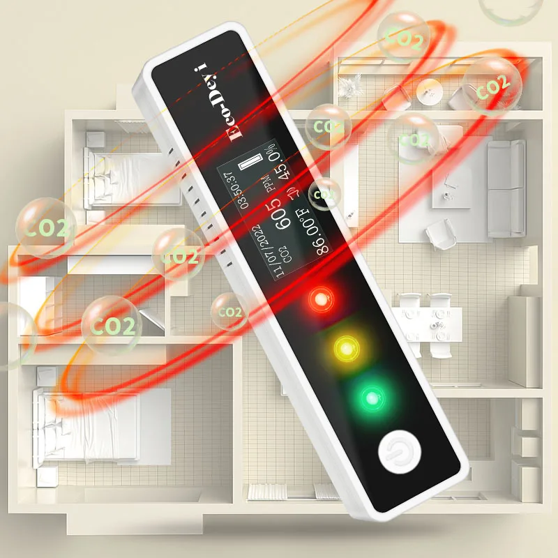 TUYA WIFI connection traffic light  CO2 monitor meterAir quality detector Carbon dioxide sensor meter gas analyzer CO2 tester