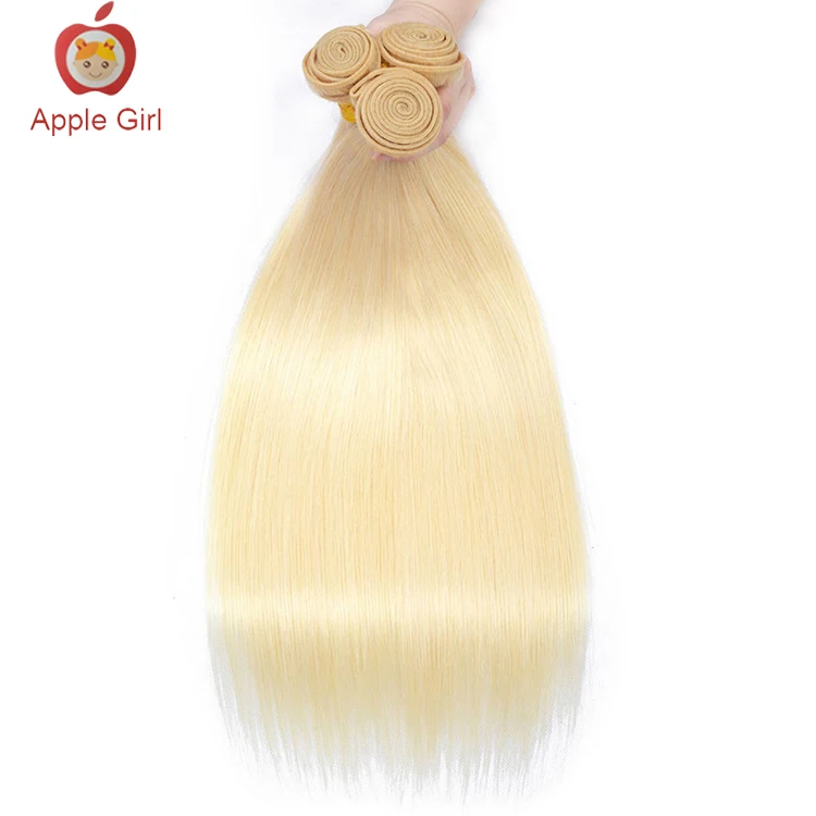 Honey Blonde Bundles With Closure Brazilian Remy Straight Human Hair Cuticle Aligned Hair 613 Bundles With Closure