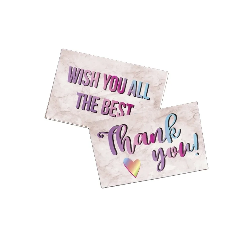 Low price custom 300g coated paper thank you card for small business