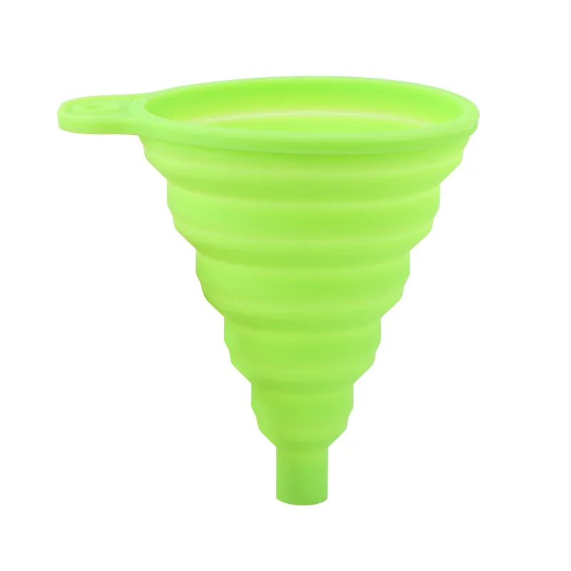 Small collapsible silicone rubber funnel for kitchen