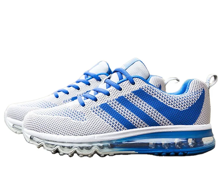 Брендовая спортивная обувь с воздушной подошвой, вязаный верх с индивидуальным дизайном для мужчин, Спортивная беговая Обувь