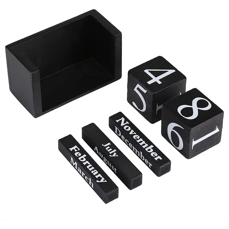 
Vintage Natural wooden Cubes desk planner Wood Perpetual Desk Calendar 