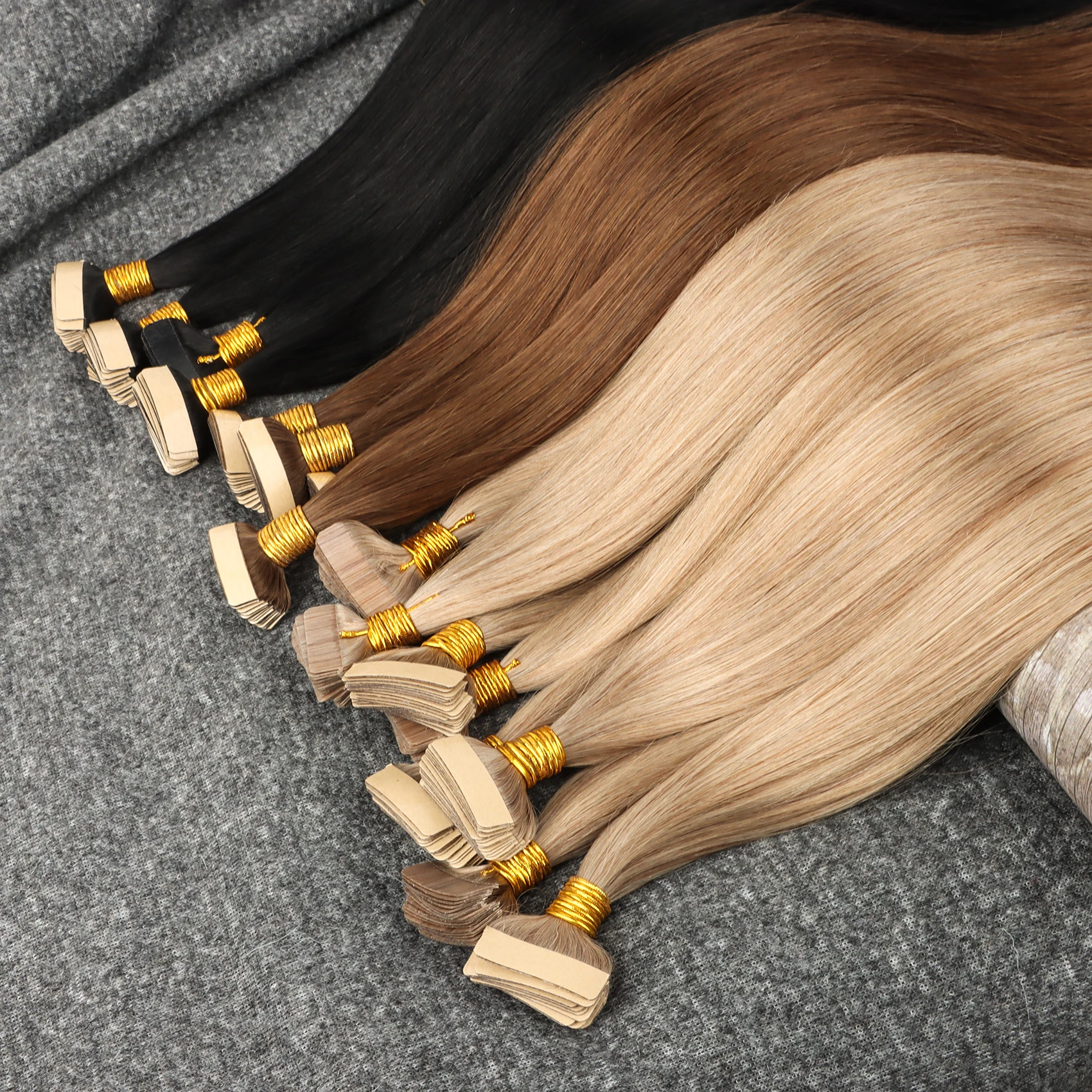 Raw Tape Ins Hair Extensions Double Drawn Russian Virgin Remy Tape In Hair Extensions 100human hair