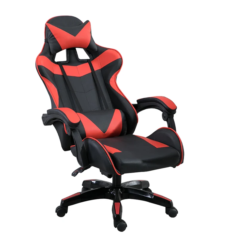 Computer ergonomic PU leather gaming morden red gold blue green white black office chair pink