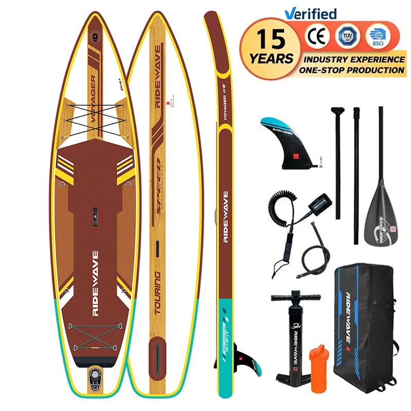 RIDEWAVE High-end carbon fiber OEM soft surfboard sup inflatable stand up fishing paddle board China manufacturer paddleboard