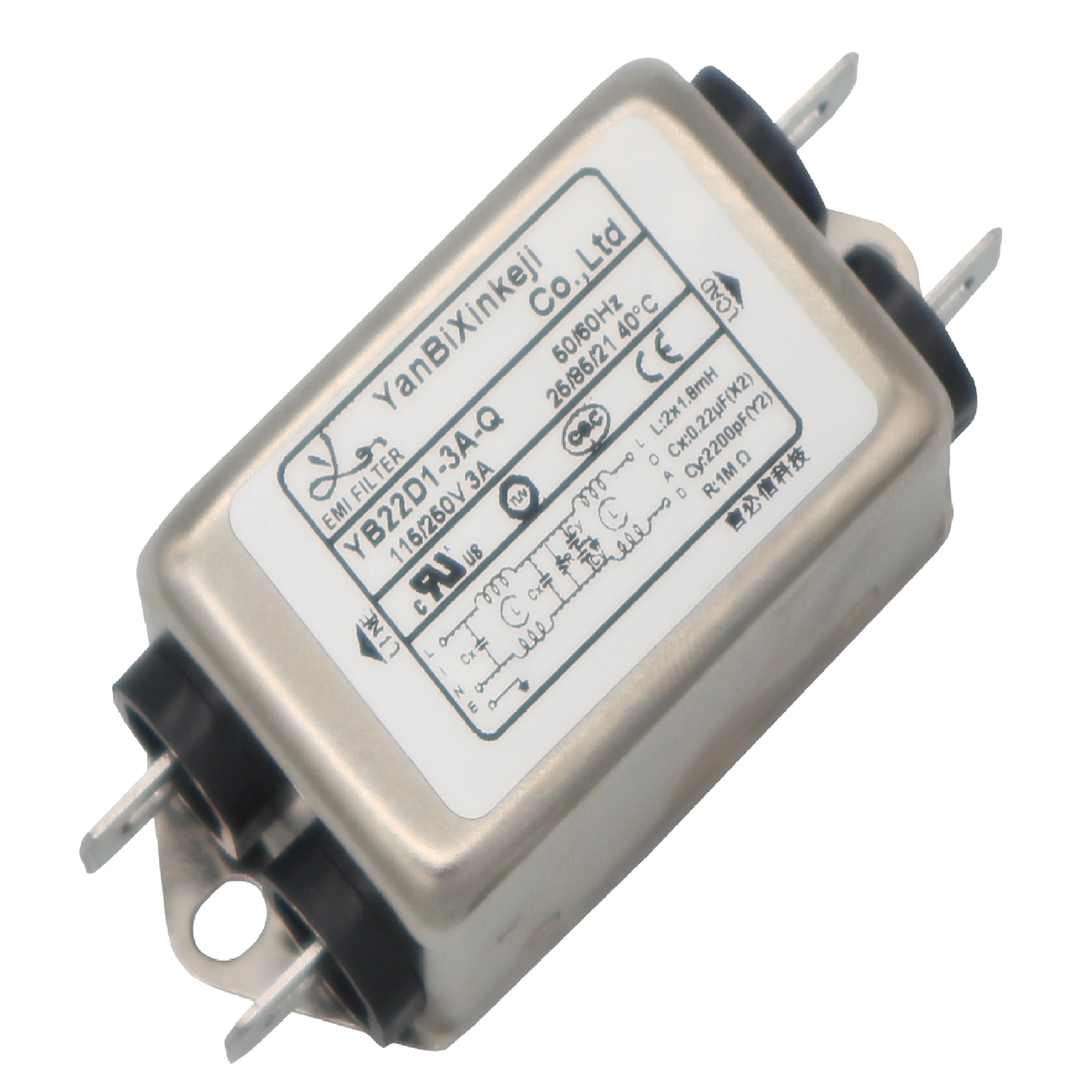 110V/220V Low Current EMI Filters Fast Terminals Single Phase Power Filters