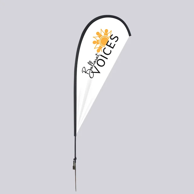 Aluminum Pole Flag Teardrop Feather Flying