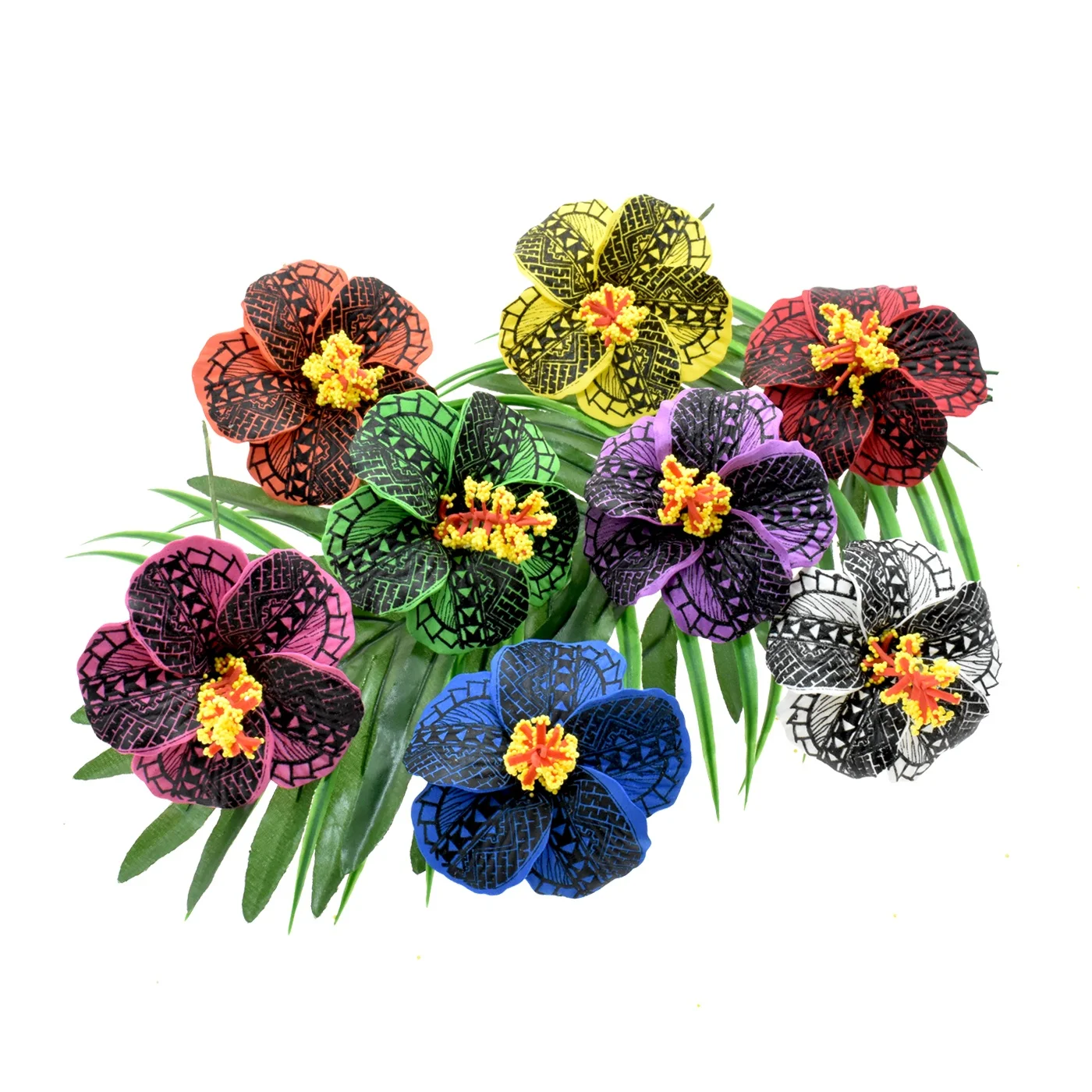 Hibiscus Hair Flower with Stem Accessories For Hawaiian Party Decoration  Colorful Soft Foam Flowers for Women Girls