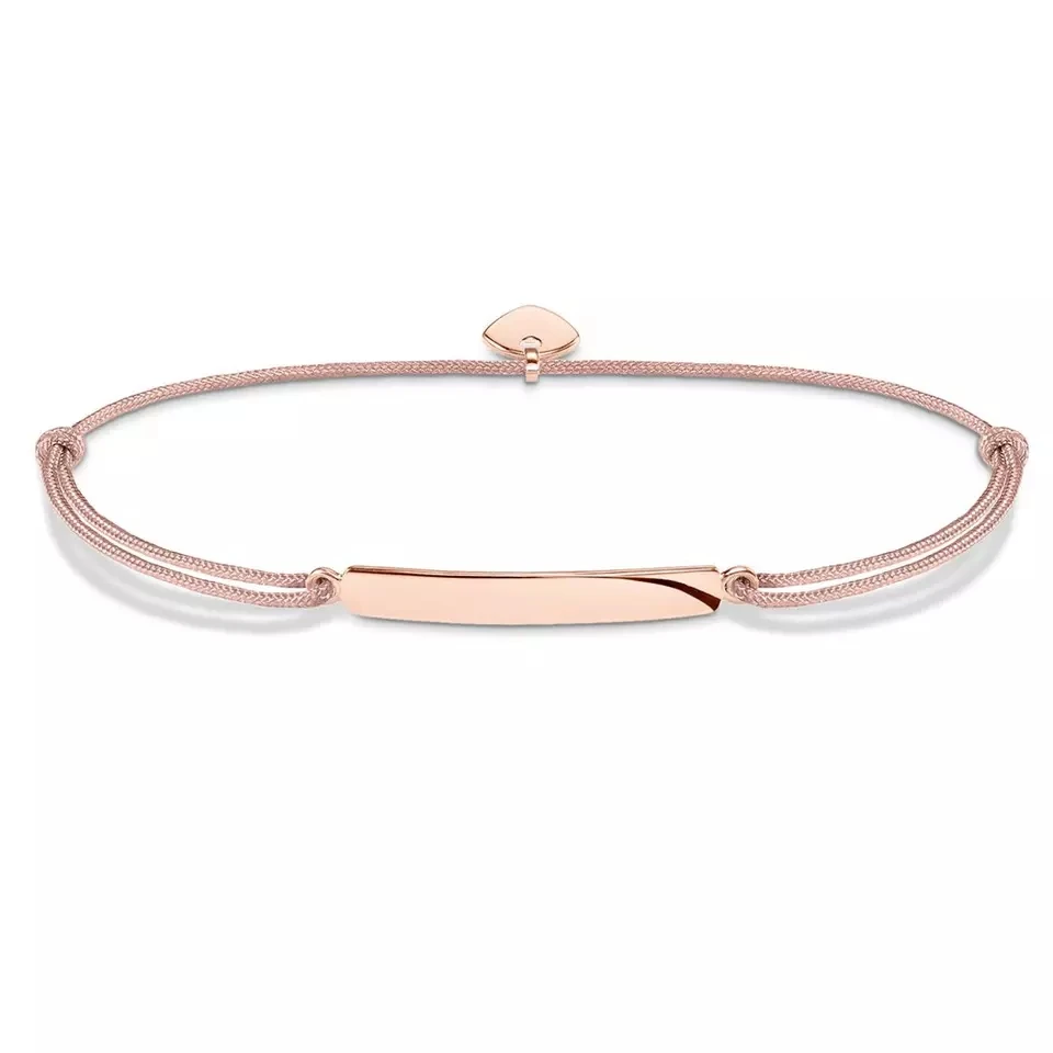 Factory fashion Custom High Polished Bar Bracelet With Disc Handmade Nylon Rope Stainless Steel Charm Bracelet