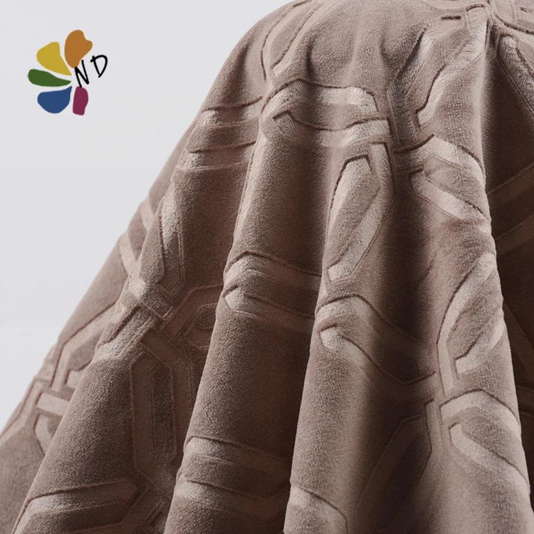 
Custom design wholesale colorful 100 poly floral fabric embossed holland velvet fabric 
