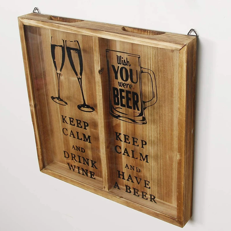 Оптовая продажа под заказ теневая коробка для вина держатель пивных