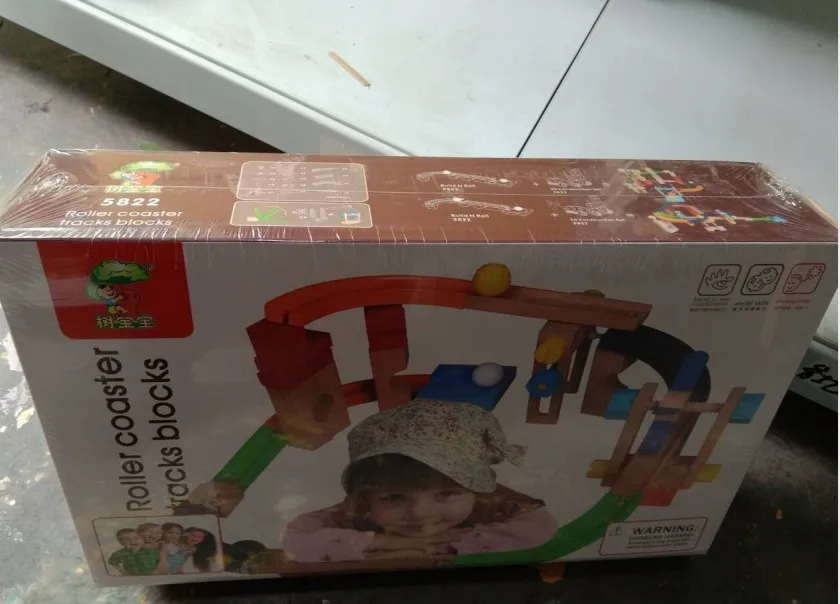 2021 Zhejiang wooden toys Roller coaster track toys set for the kids play Educational toys WTS009