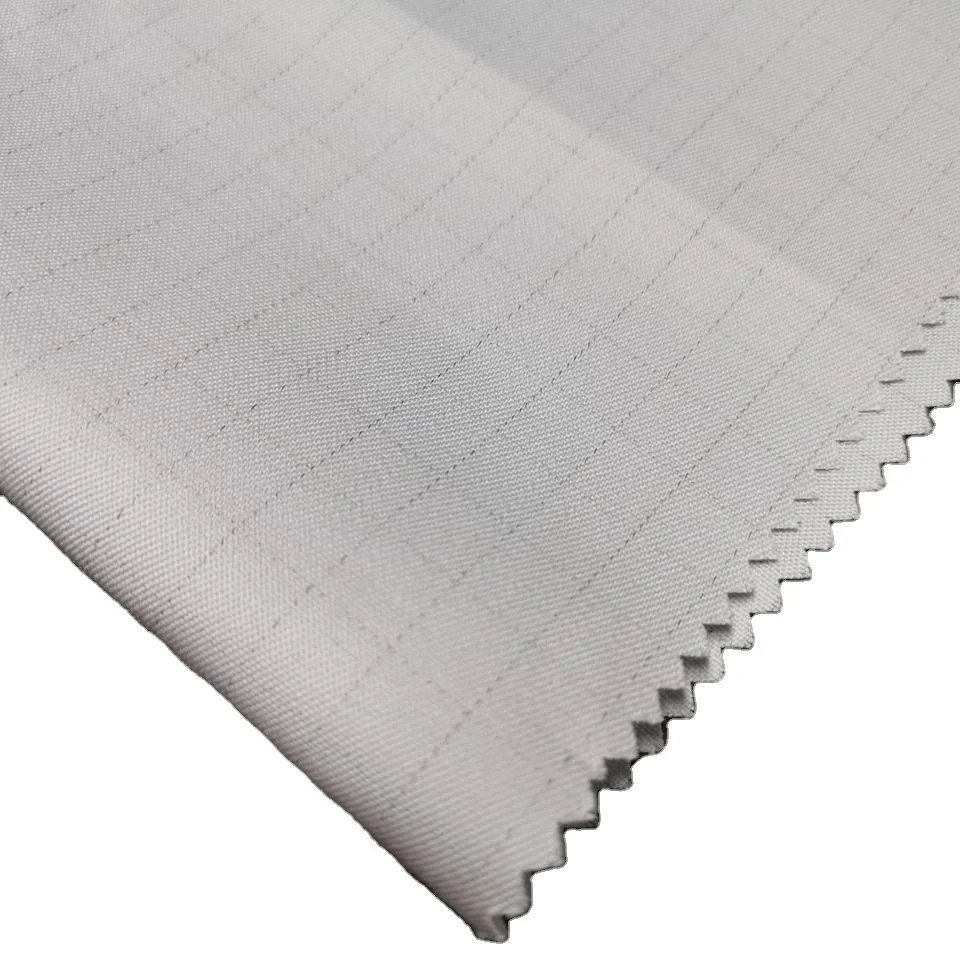onductive spotsale Anti static 240gsm CVC stock 1cm ripstop carbon fiber ESD fabric for workwear