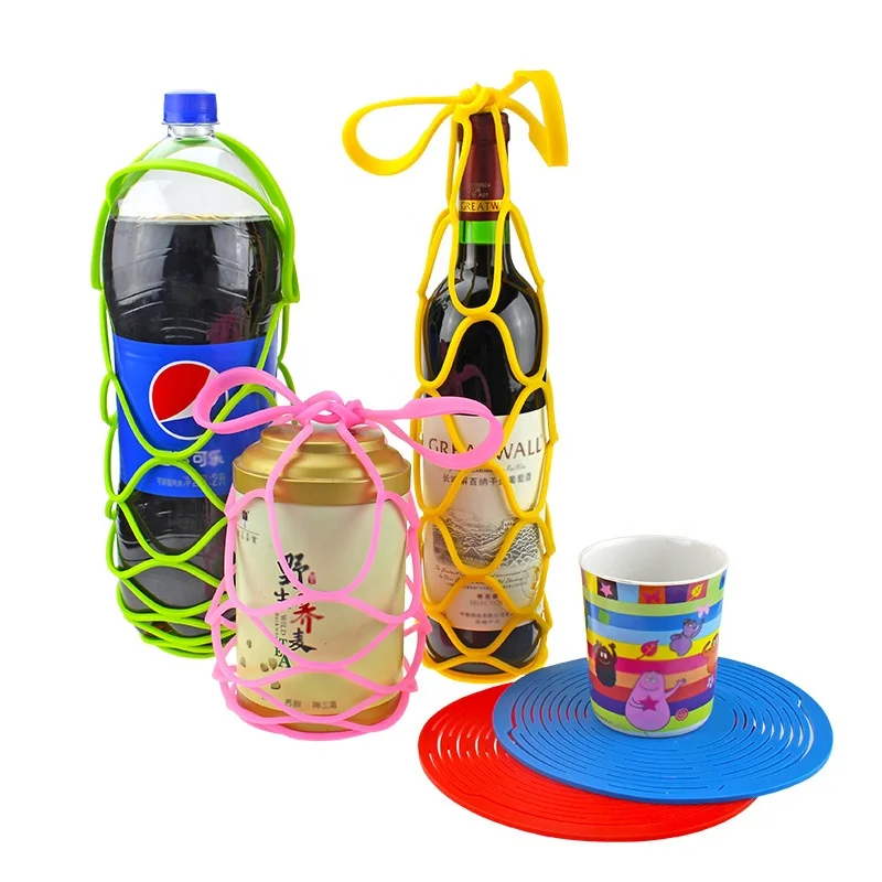 Simple soft silicone red wine tea can set net Carry silicone bottle case Multifunctional wine bottle bag