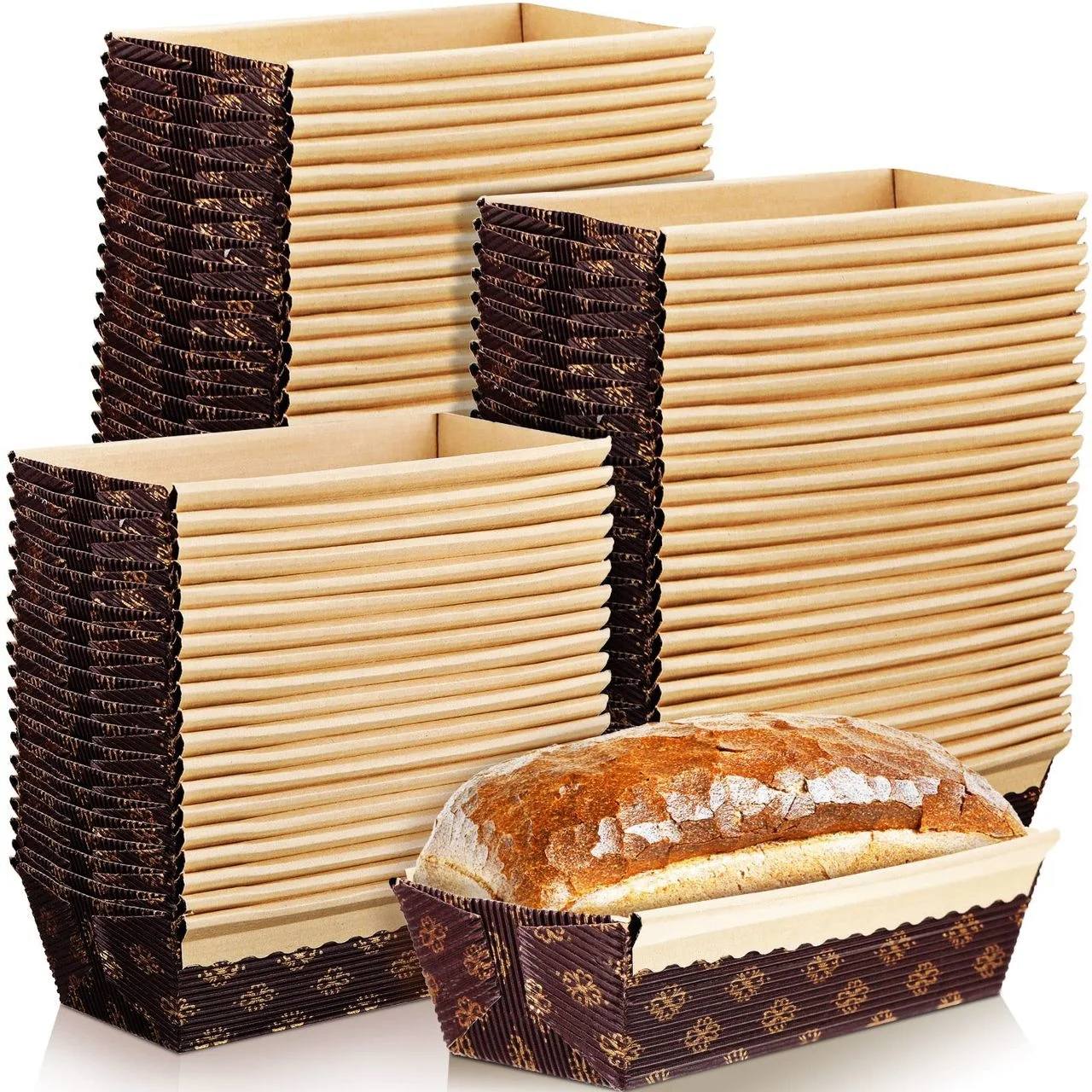 Heat Resistant Panettone Cup Cake Corrugated Paper Tray Cake Paper Mold For Baking Pan Cupcake pans with lid Junior Loaf Liner