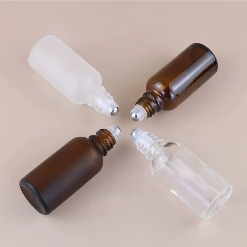 Premium Custom Logo 10ml 15ml 30ml 50ml 60ml 100 Ml Amber Roller Glass Bottle With Roll On Ball For Perfume