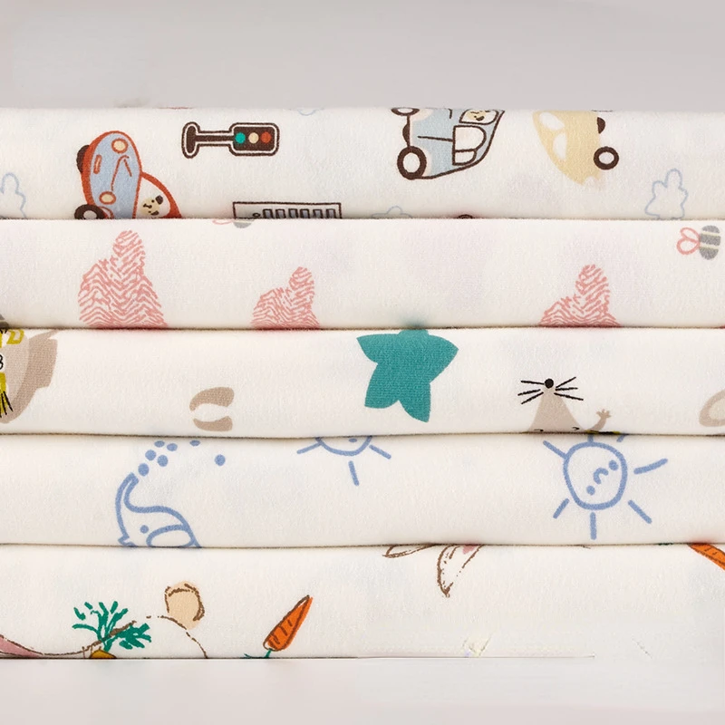 Custom Digital Printed Knit Printing Plain Coloured 95% Cotton 5% Spandex Fabric For Clothing