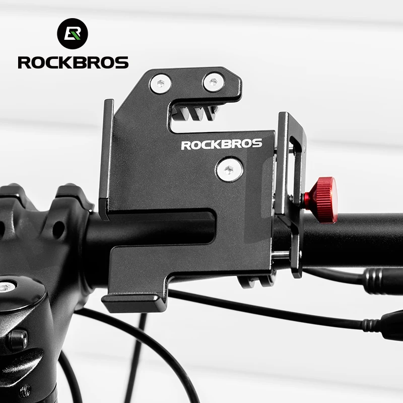 ROCKBROS Wholesale Bike Adjustable cell Motorcycle phone stand holder Universal Anti-Slip Aluminium Alloy Bike GPS Clip